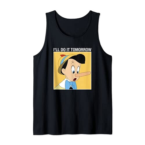 Débardeur Pinocchio noir homme/femme
