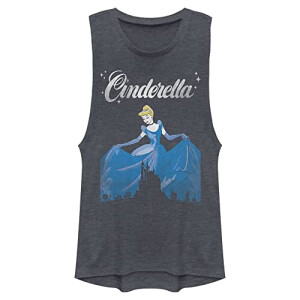 Débardeur Cendrillon bleu jean chiné femme