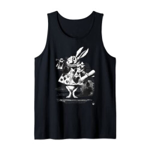 Débardeur Lapin blanc - Alice au pays des merveilles - noir homme/femme