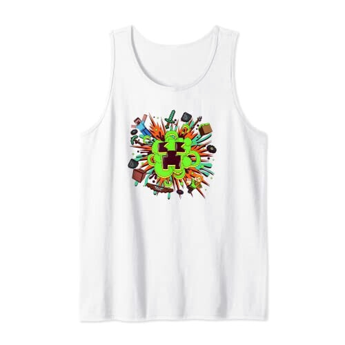 Débardeur Creeper - Minecraft - blanc homme/femme