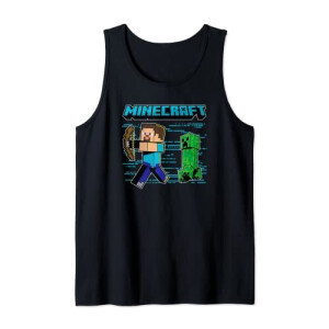Débardeur Steve, Creeper - Minecraft - noir homme/femme