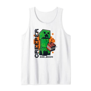 Débardeur Creeper, TNT - Minecraft - blanc homme/femme