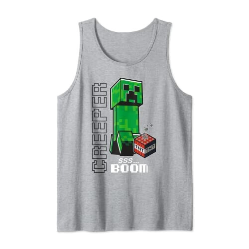 Débardeur Creeper, TNT - Minecraft - gris homme/femme