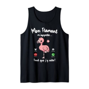 Débardeur Flamant rose noir femme