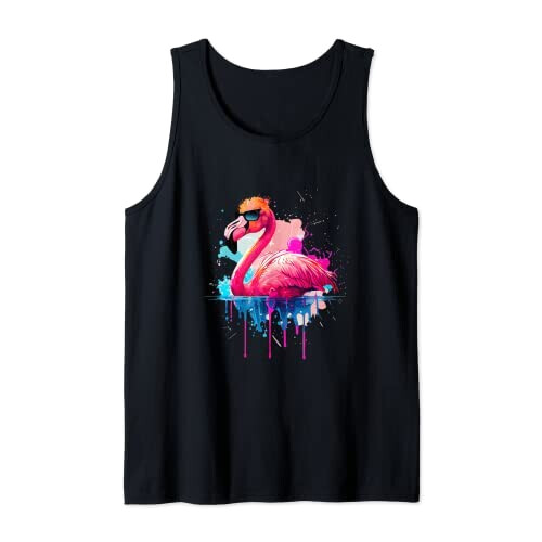 Débardeur Flamant rose noir homme/femme