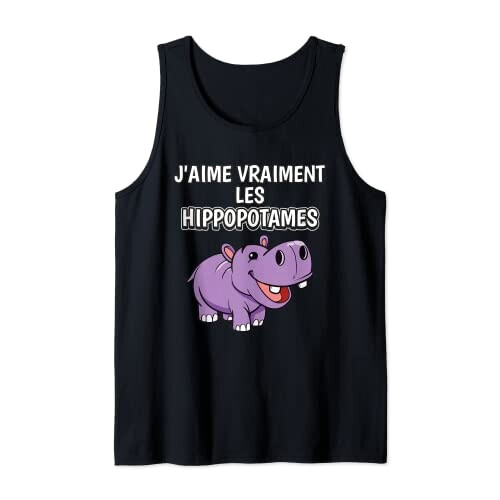 Débardeur Hippopotame noir homme/femme
