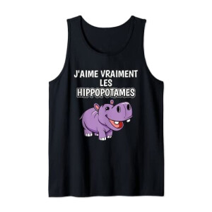 Débardeur Hippopotame noir homme/femme