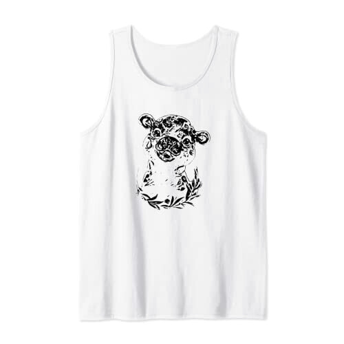 Débardeur Hippopotame blanc homme/femme