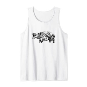 Débardeur Hippopotame blanc homme/femme