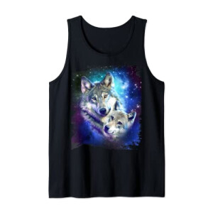 Débardeur Loup noir homme/femme