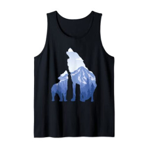 Débardeur Loup noir homme/femme