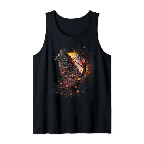 Débardeur Loup noir homme/femme