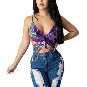 Débardeur Papillon violet multicouleur femme