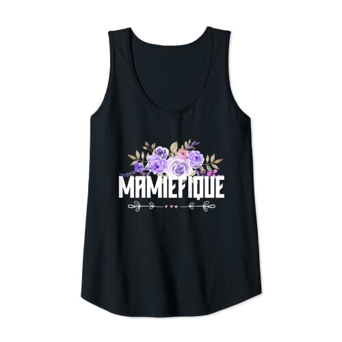 Débardeur Fleur noir femme