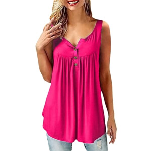Débardeur rouge b rose col en v femme
