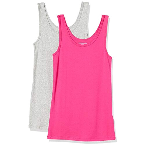 Débardeur rose vif/gris chiné femme