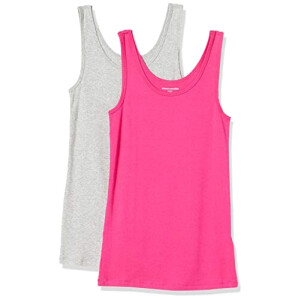 Débardeur rose vif/gris chiné femme