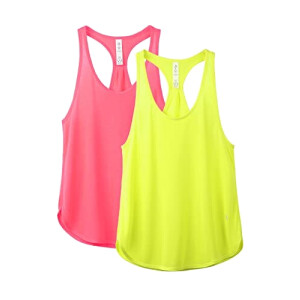 Débardeur rose fluo/jaune fluo femme