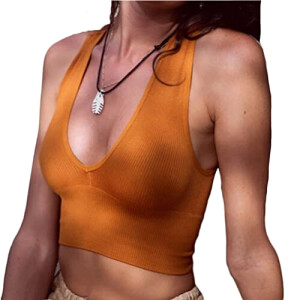 Débardeur orange femme