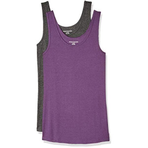 Débardeur violet foncé/charbon chiné femme